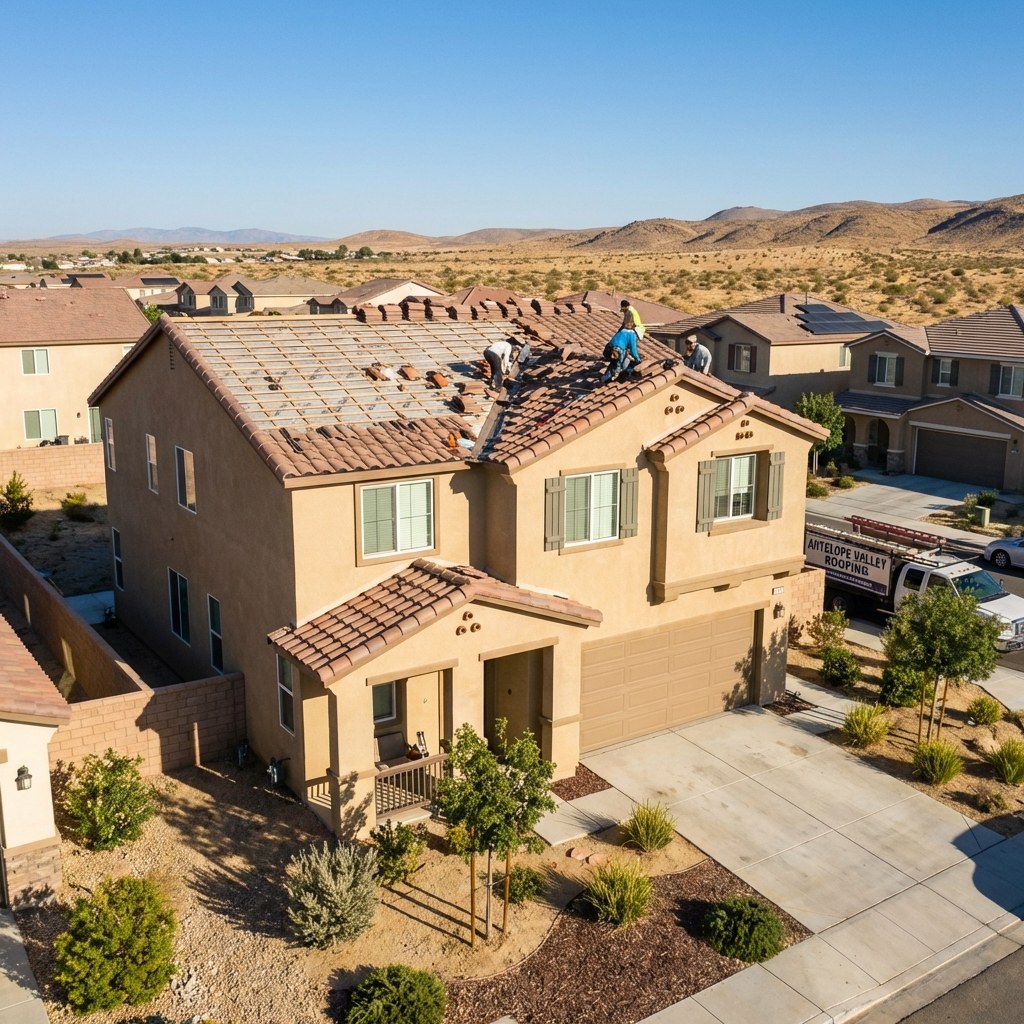 Neighborhood roofing project in Palmdale, California