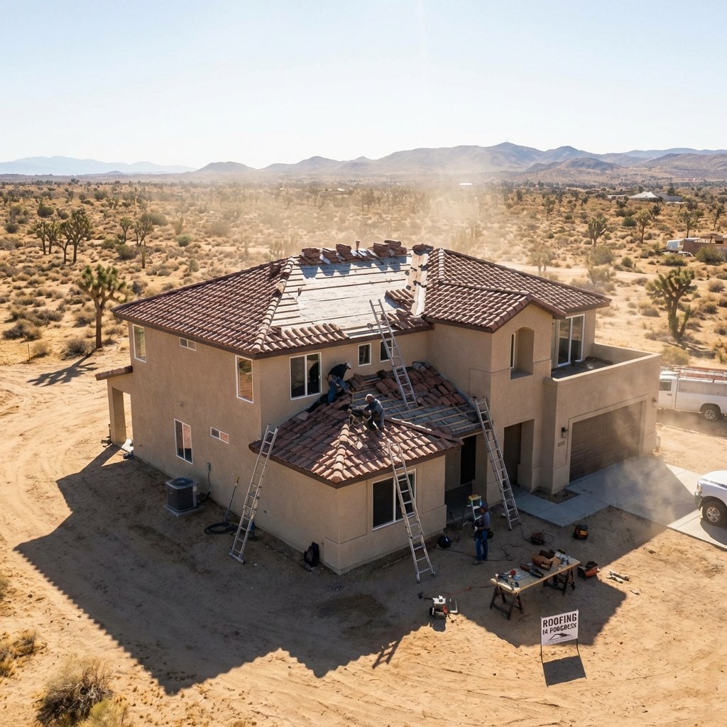 Residential reroof project in Palmdale, California